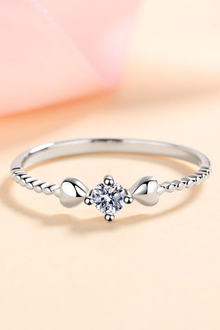 Adored Moissanite Heart 925 Sterling Silver Ring