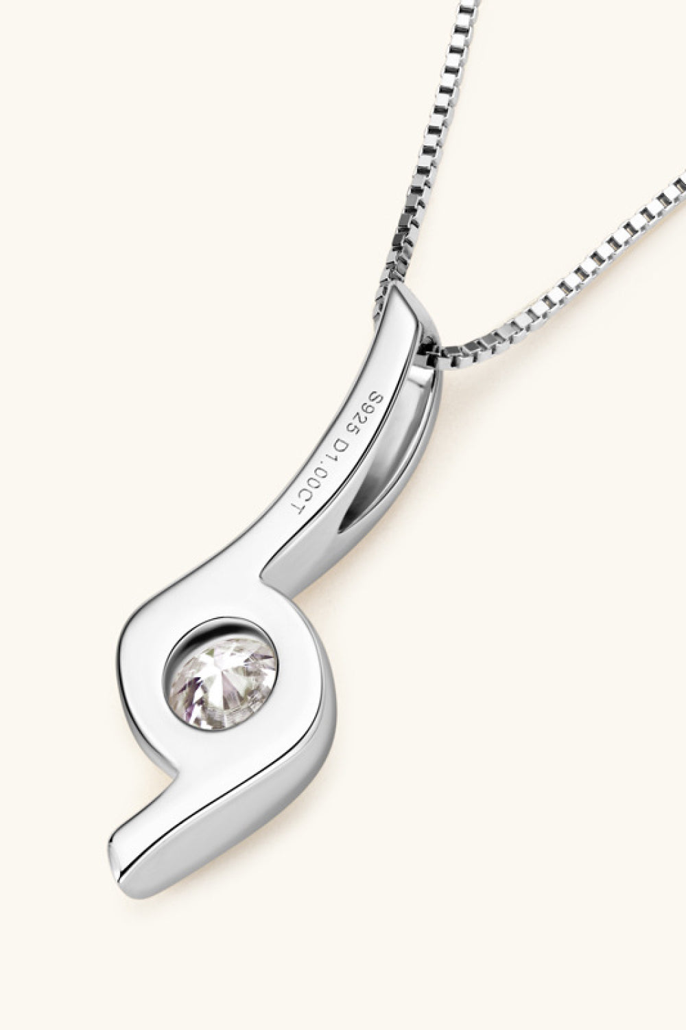 1 Carat Moissanite 925 Sterling Silver Necklace